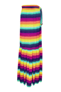 SAIA COMPRIDA RECORTES LISTRADO RAINBOW