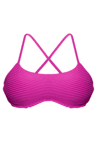 TOP RETO ARO INTEIRO ALÇA ROLETE TEXTURA PINK
