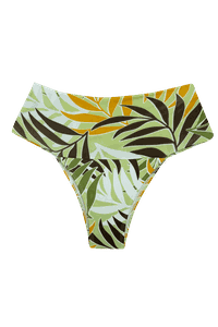 calcinha cós largo folhas marrom