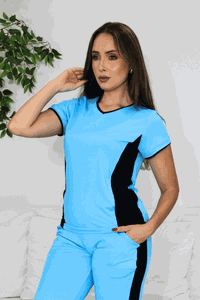 Scrub Confort Bicolor Azul Claro e Preto