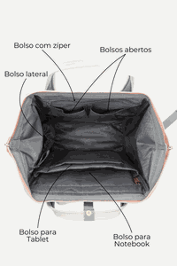 Mochila EcoChic Cinza e Bege