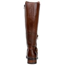Bota Montaria Feminina Over The Knee Com Zíper Lateral Em Couro