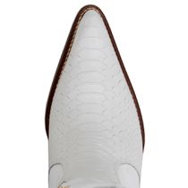 Bota Texana Bordada De Bico Fino Em Couro Legítimo Cor Napa Branco