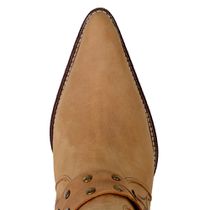 Bota Texana Feminina Bico Fino Em Couro Cano Curto Bordado
