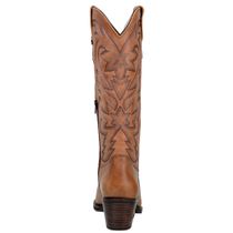 Bota Texana Feminina Cor Castor Em Couro Legitimo Bordada