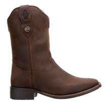 Bota Country Feminina Toda Em Couro Legítimo Cor Café