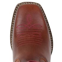 Bota Country Feminina Cano Médio Com Bordados Ferradura Couro Havana