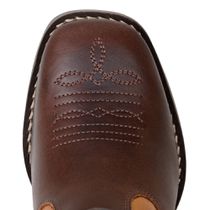 Bota Feminina Infantil Couro Nobre Cor Café e Castor Bordada