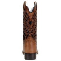 Bota Western Feminina Couro Legítimo Laser Castor
