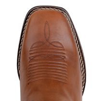 Bota Cano Médio Country Feminina Bico Quadrado Em Couro Fóssil Castor