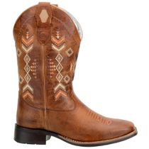 Bota Country Montaria Feminina Cano Médio Em Couro Nobre Castor