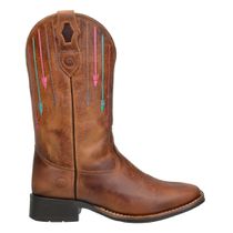 Bota Feminina Country Em Couro Bovino Com Bordados De Flechas