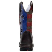 Bota Masculina Bico Quadrado Texana Em Couro Legitimo Azul