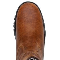 Bota Texana Masculina Solado Street Em Couro Nobre Castor Bordado Bandeira