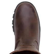 Bota Masculina Country 100% Em Couro Legitimo Café Bico Redondo