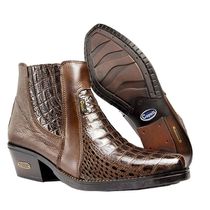 Botina Country Masculina De Couro Nobre Café
