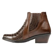 Botina Country Masculina De Couro Nobre Café