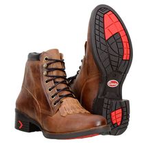 Coturno Country Masculino Em Couro Legitimo Cor Castor