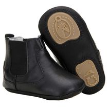 Botina Baby Country Em Couro Preto