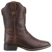 Bota Feminina Cano Curto Em Couro Mamute Cor Café