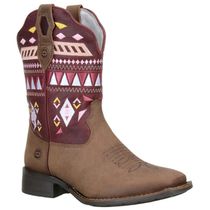 Bota Country Montaria Feminina Cano Curto Com Bordados Em Couro Nobre