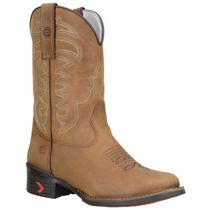 Texana Country Masculina Em Couro Crazy Horse Castor