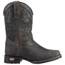 Texana Masculina Com Bordados Em Couro Legítimo Cor Preto