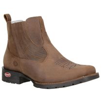 Botina Texana Masculina Em Couro Crazy h Tabaco