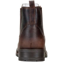 Botina Masculina 100% Em Couro Legítimo Cor Café Bico Quadrado