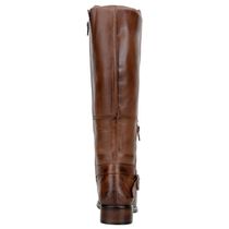 Bota Montaria Feminina Over The Knee Com Zíper Lateral Em Couro