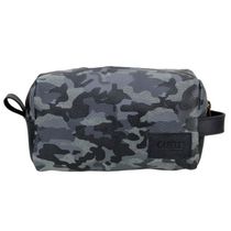 Porta Objetos Em Couro Camuflado Preto Com Zíper