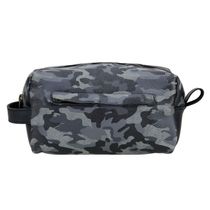 Porta Objetos Em Couro Camuflado Preto Com Zíper