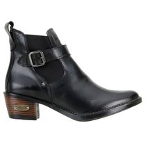 Bota Feminina De Cano Curto Clássica Couro Nobre Preto