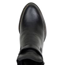 Bota Feminina De Cano Curto Clássica Couro Nobre Preto