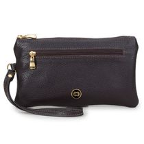 Clutch Carteira De Mão Toda Em Couro Legítimo Cor Café