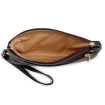 Clutch Carteira De Mão Toda Em Couro Legítimo Cor Café