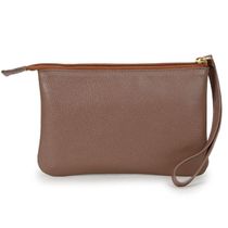 Clutch Carteira De Mão Toda Em Couro Legítimo Cor Café
