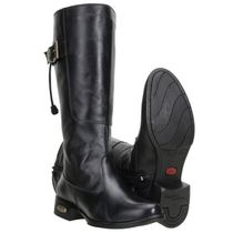 Bota Montaria Feminina Com Ajuste Em Couro Legítimo Cor Preto
