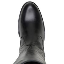 Bota Montaria Feminina Com Ajuste Em Couro Legítimo Cor Preto