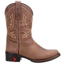 Bota Masculina Cano Médio 100% Couro Legítimo Cor Rato Bico Redondo
