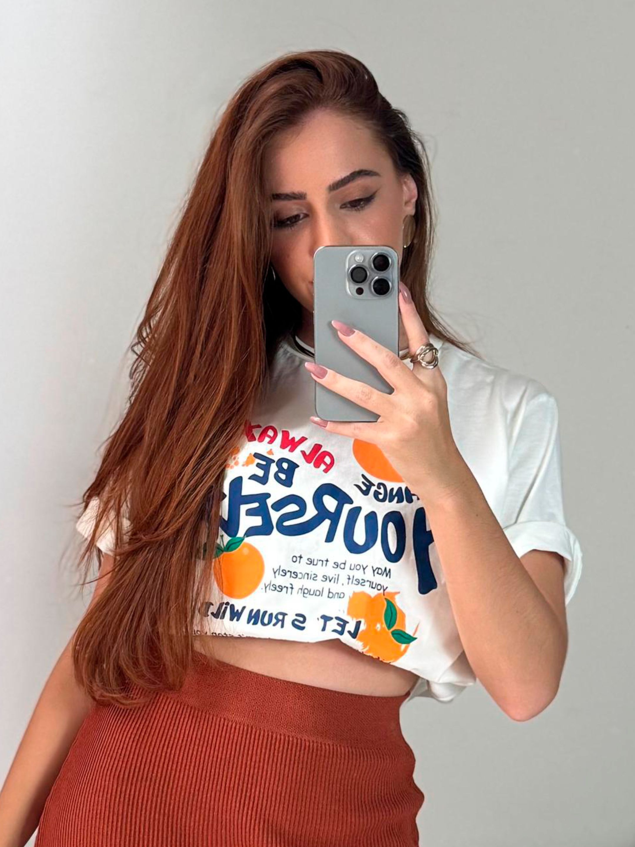 T-Shirt Estampada Orange - Loja Mariah Júlia 