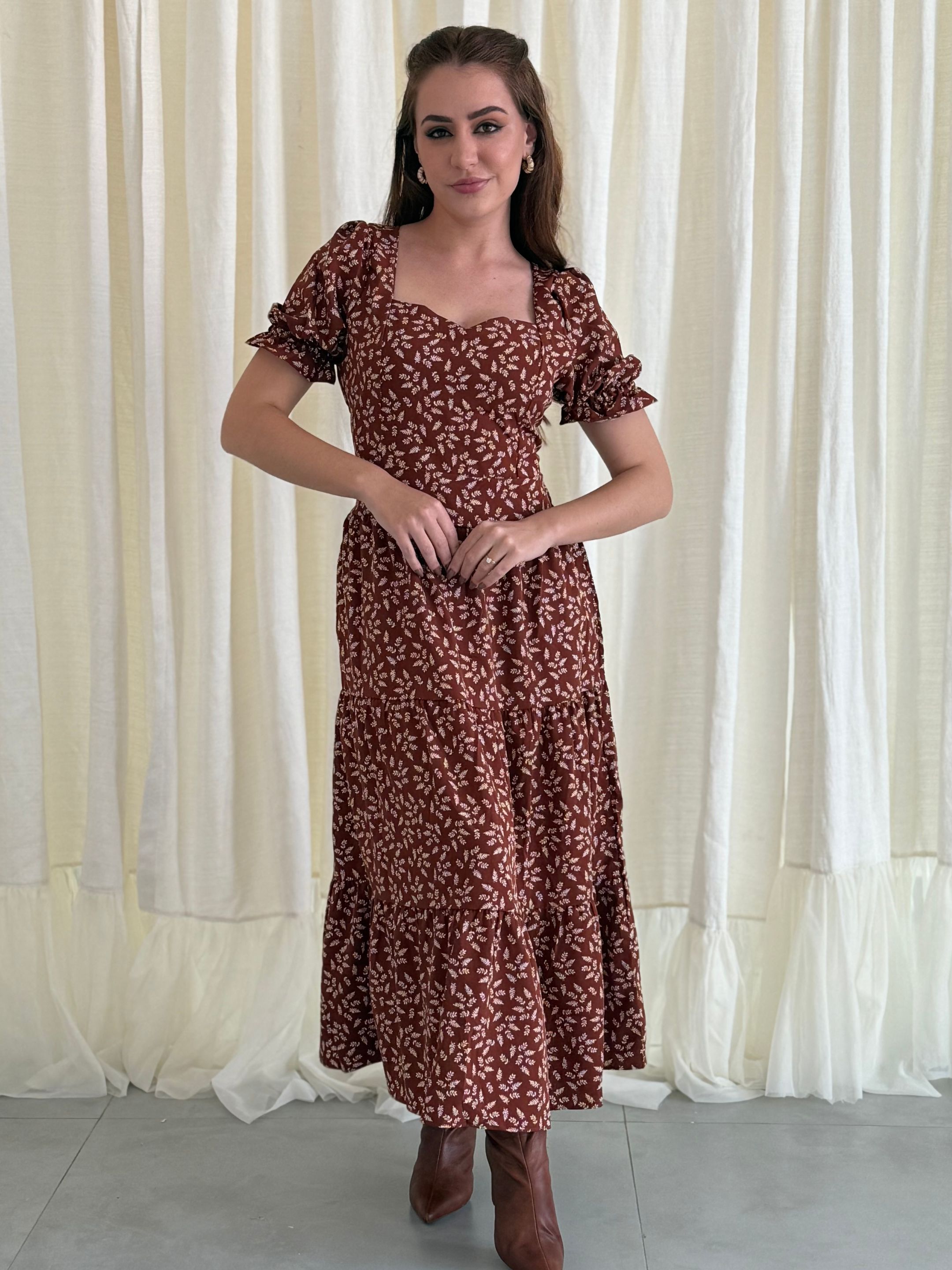 Vestido Sara Marrom - Loja Mariah Júlia 
