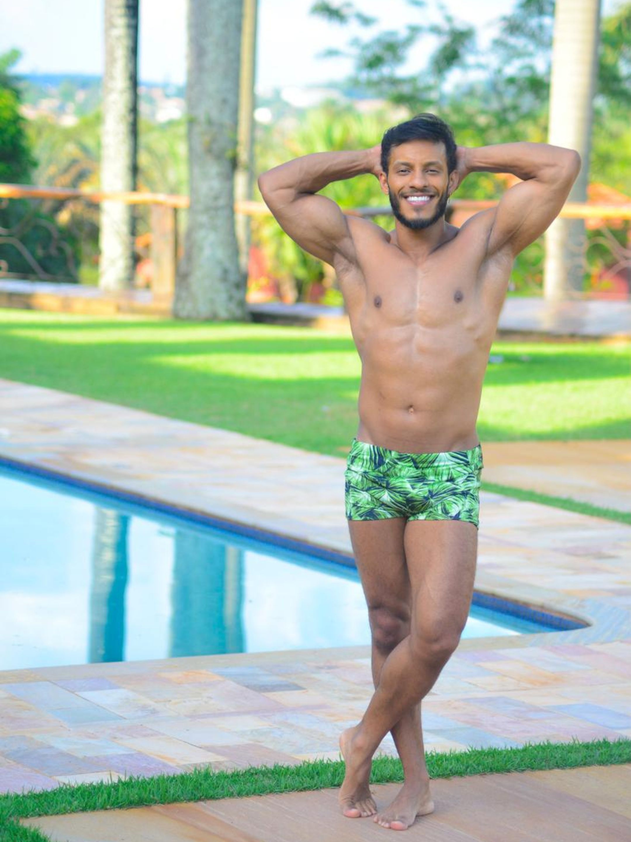 Sunga Boxer Adulto Estampado Verde - Mar & Sol