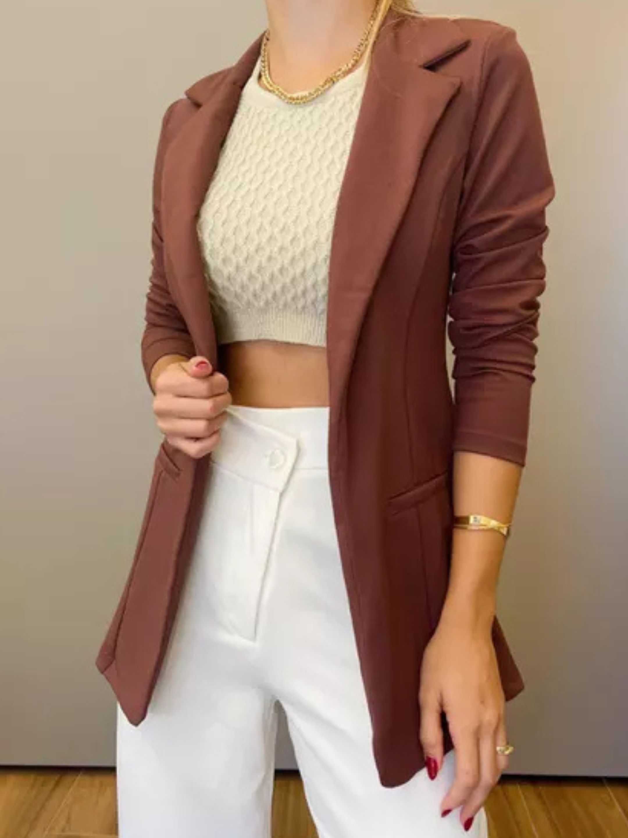 BLAZER JU MARROM - MMUNIZ 