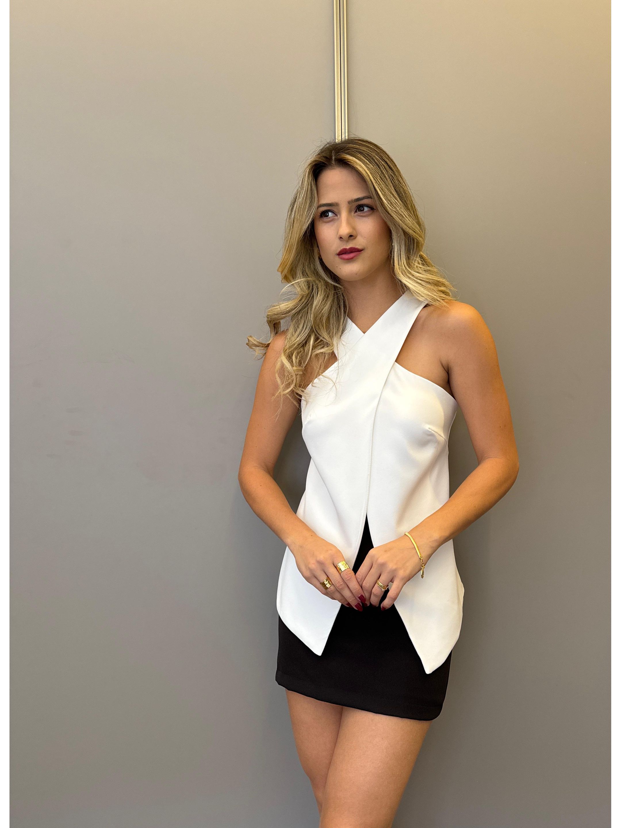 BLUSA TRANSPASSADA BRANCO - MMUNIZ 