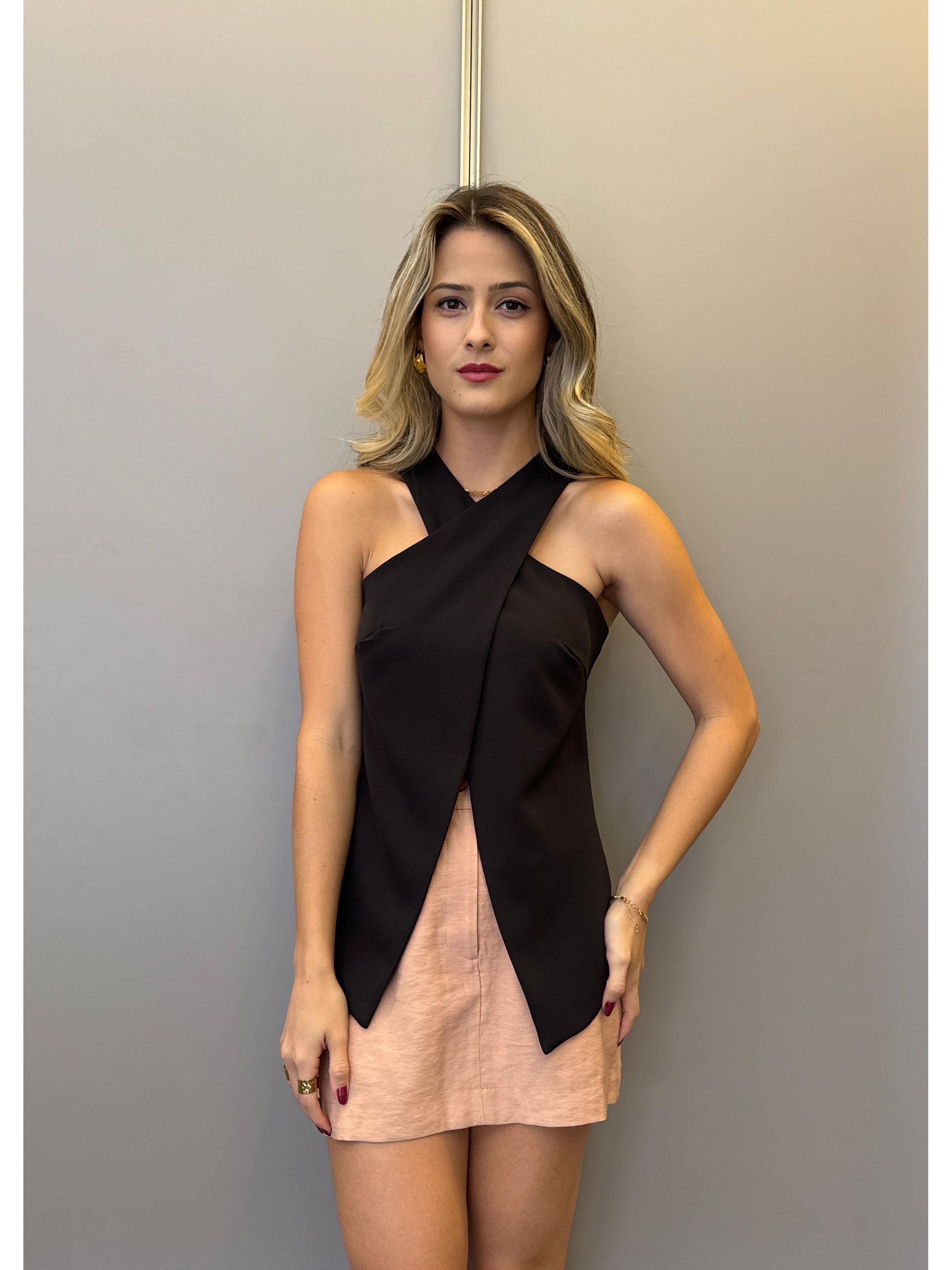 BLUSA TRANSPASSADA PRETO - MMUNIZ 