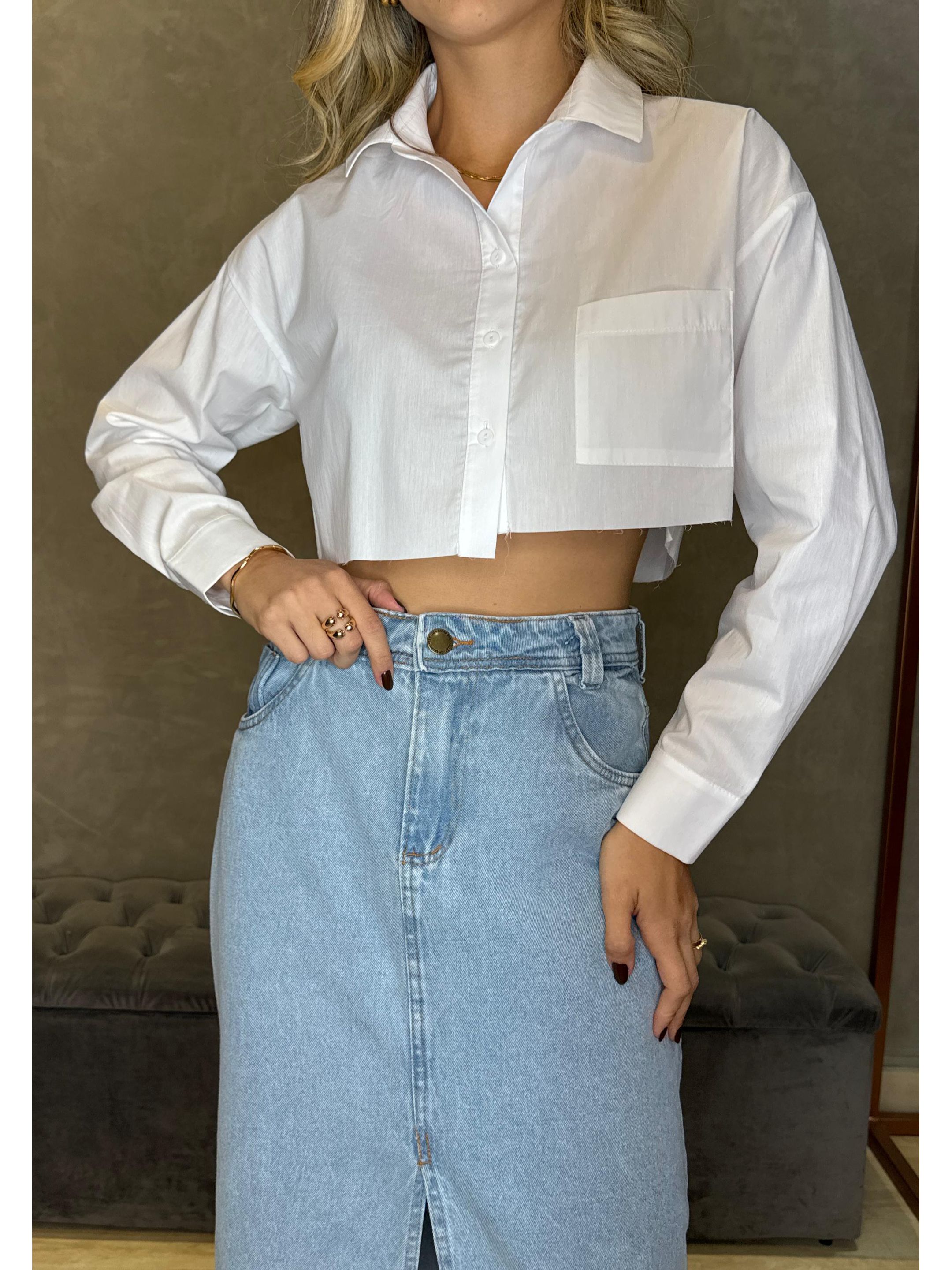 CAMISA CROPPED BRANCO - MMUNIZ 