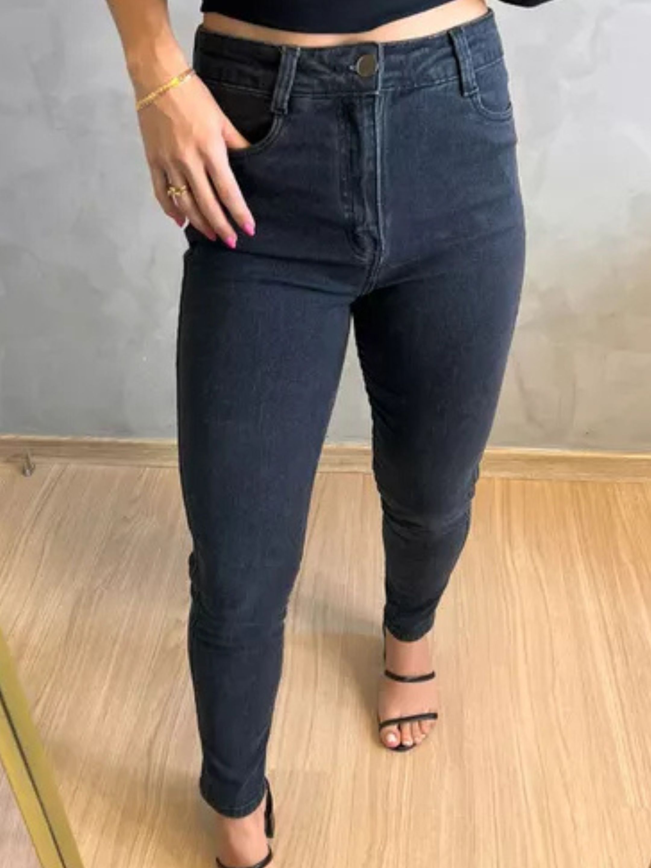 Calça Jeans Lia Preta - MMUNIZ 