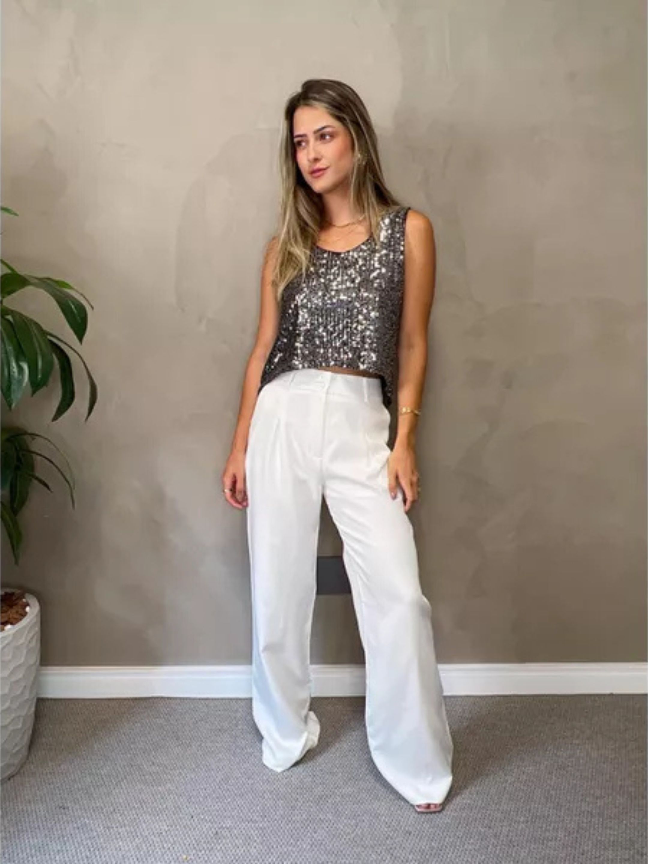 CALÇA PANTALONA RENATA BRANCO - MMUNIZ 