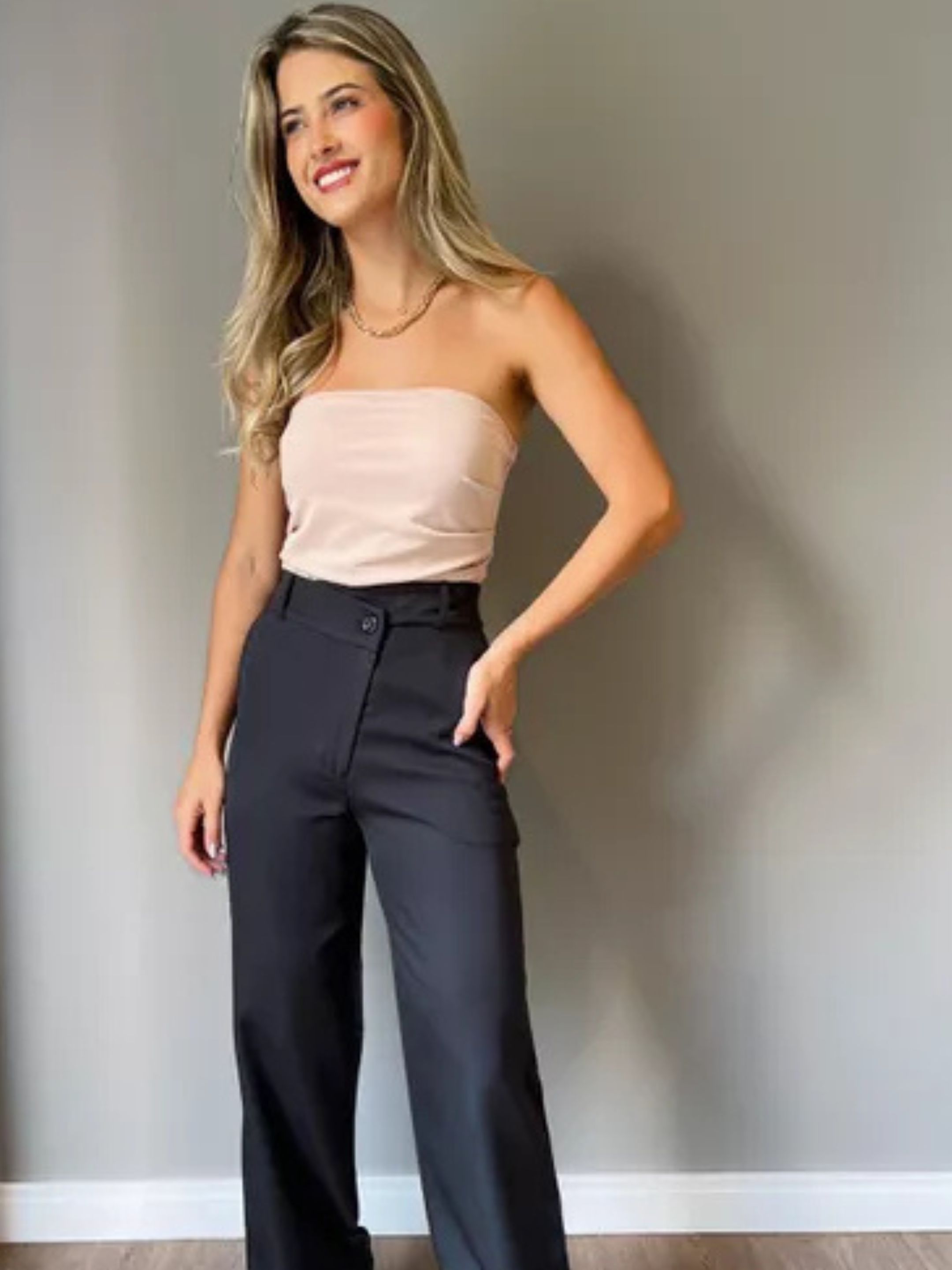 CALÇA PANTALONA CLARA PRETO - MMUNIZ 